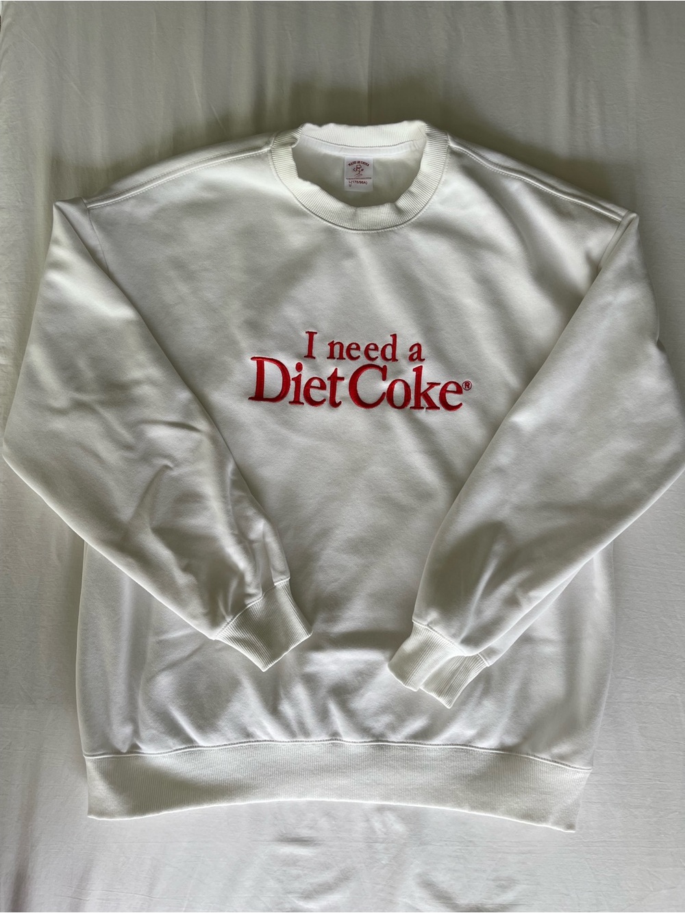 Diet Coke White Crewneck Sweatshirt with Red Logo